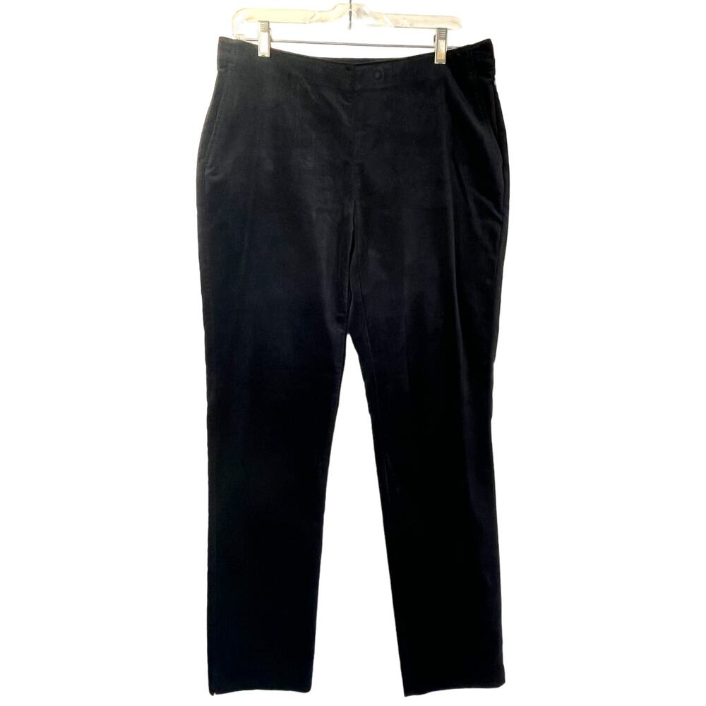 J. Jill black velour pants with side zipper, size 10